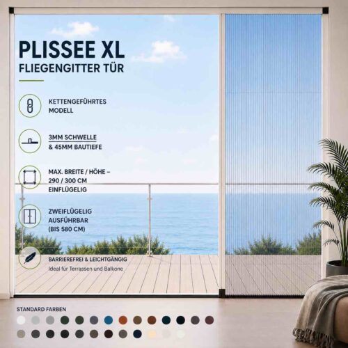 Plissee_Fliegengitter_Tür_XL_Premium_45_für_große_Öffnungen