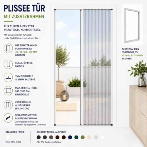 Fliegengitter_Plissee_mit_Rahmen_Pro20_für Türen&Fenster