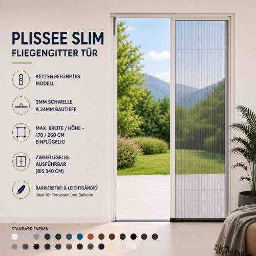 Insektenschutz_Plissee_Slim_25_flach&barrierefrei_für-enge_Einbausituationen