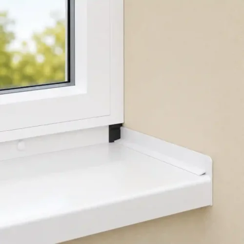 TSV Aluminium Außenfensterbank mit seitlichem Abschluss und sauberem Fensteranschluss