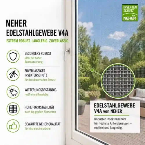 Edelstahlgewebe V4A von Neher aus robustem Edelstahl für anspruchsvolle Einsatzbereiche